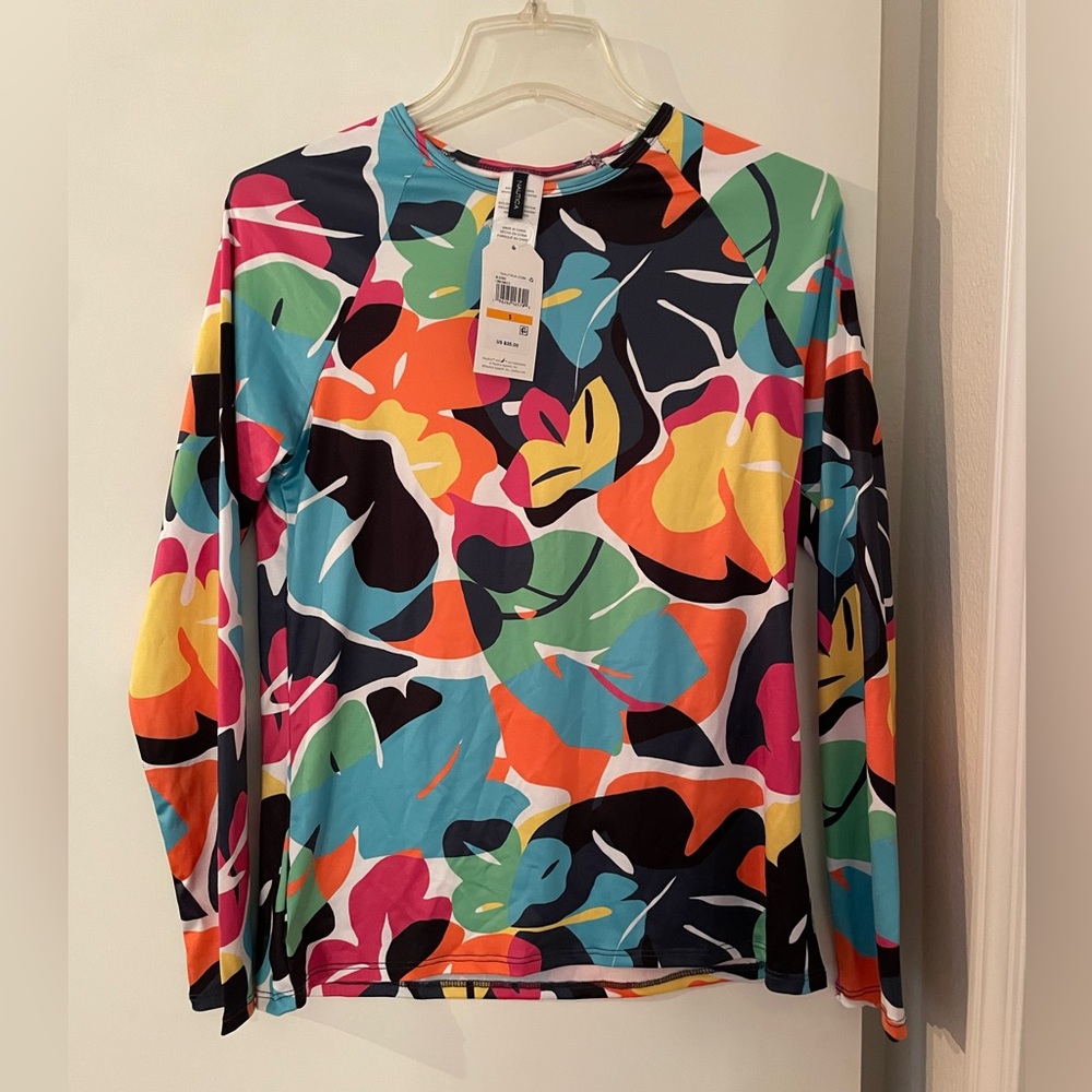 NAUTICA UPF Rashguard Sun Protection Long Sleeve Shirt Top NWT